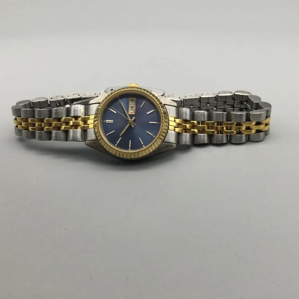 Pulsar Womens Watch 23mm V783-0030 Two Tone Stainless Day Date New Battery 7.25